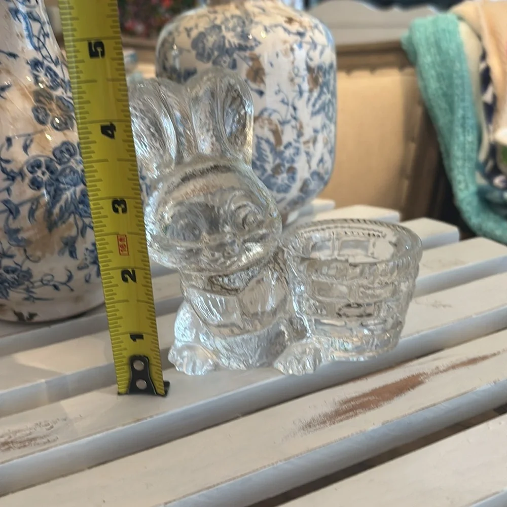 Vintage Glass Goebel Bunny Tea Light Holder.  Antique | Collectible | Retired